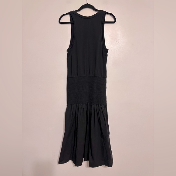 Nation LTD Sahar Smocked-Waist Midi Dress Black Size Medium - Picture 6 of 9